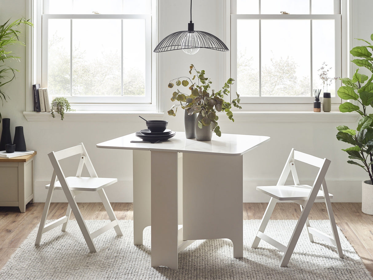 Gatan Small Gateleg Table with 2 Foldaway Chairs - Julian Bowen