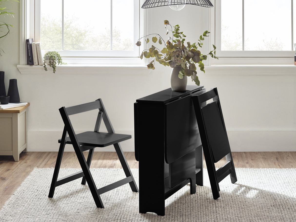 Gatan Small Gateleg Table with 2 Foldaway Chairs - Julian Bowen