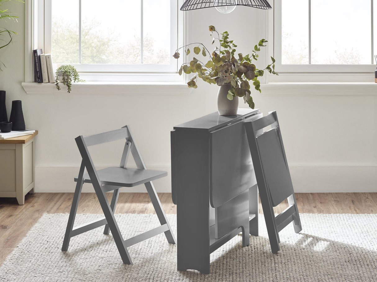 Gatan Small Gateleg Table with 2 Foldaway Chairs - Julian Bowen