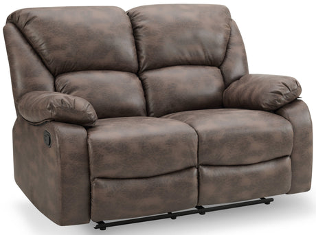 George Faux Leather 2 Seater Manual Recliner Sofa - TGC