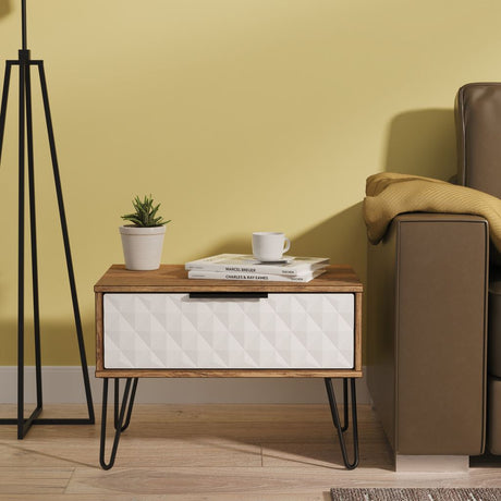 Harlequin 1 Drawer Midi Chest with Black Hairpin Legs