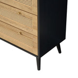 Manila Rattan 3 Piece Bedroom Set with 2 Door Wardrobe, Bedside Table & Chest of 3+2 Drawers