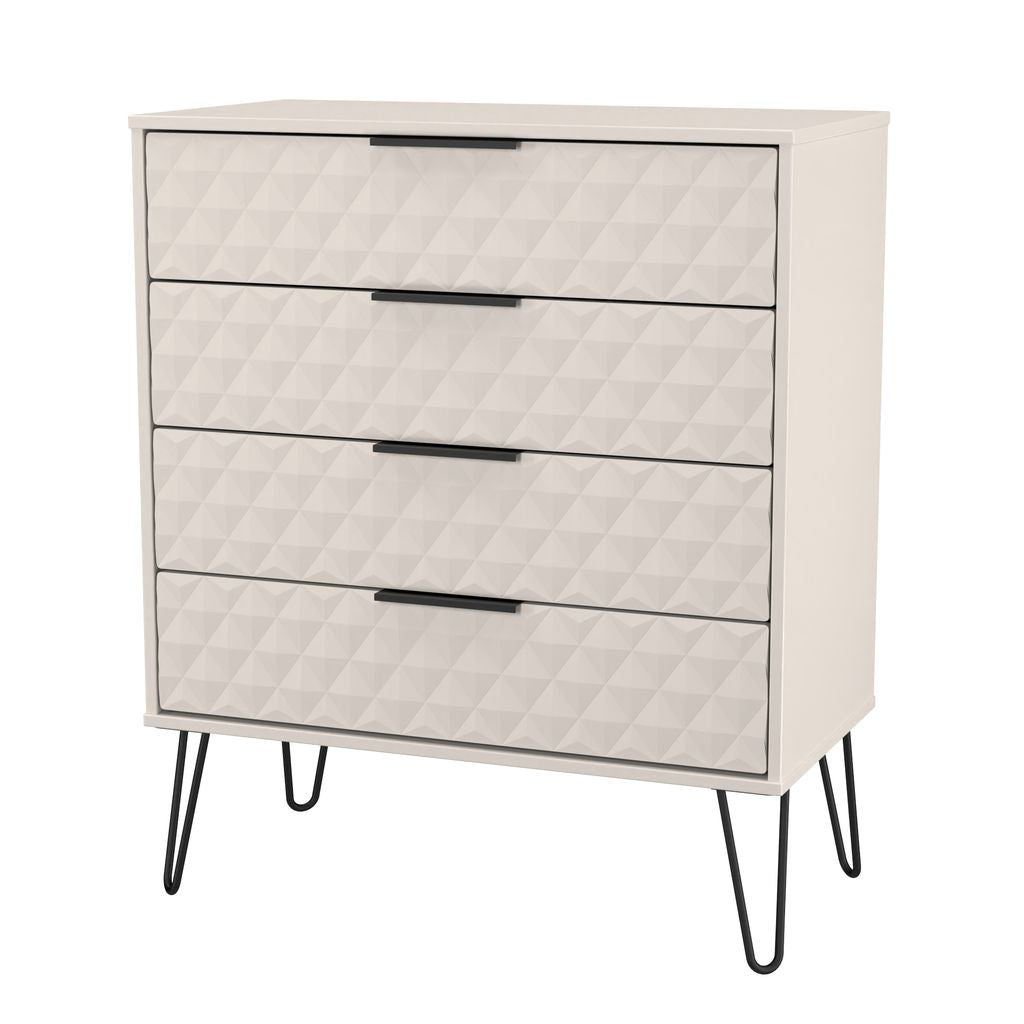 Harlequin 4 Drawer Chest with Black Hairpin Legs