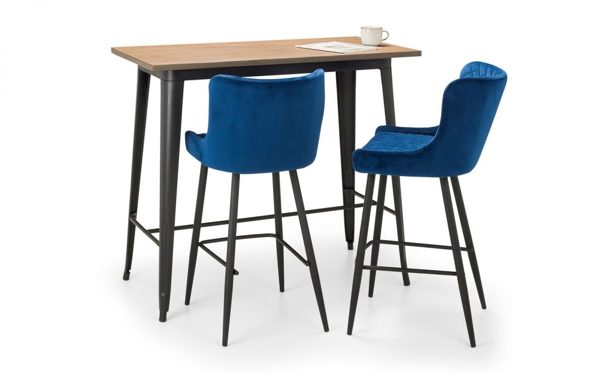 Grafton Bar Table and 2 Luxe Bar Stools