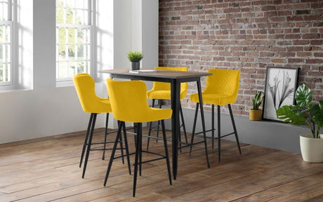 Grafton Bar Table & 4 Luxe Bar Stools - Julian Bowen