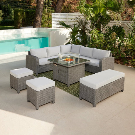 Hadley 5 Piece Garden Set with Firepit - TGC