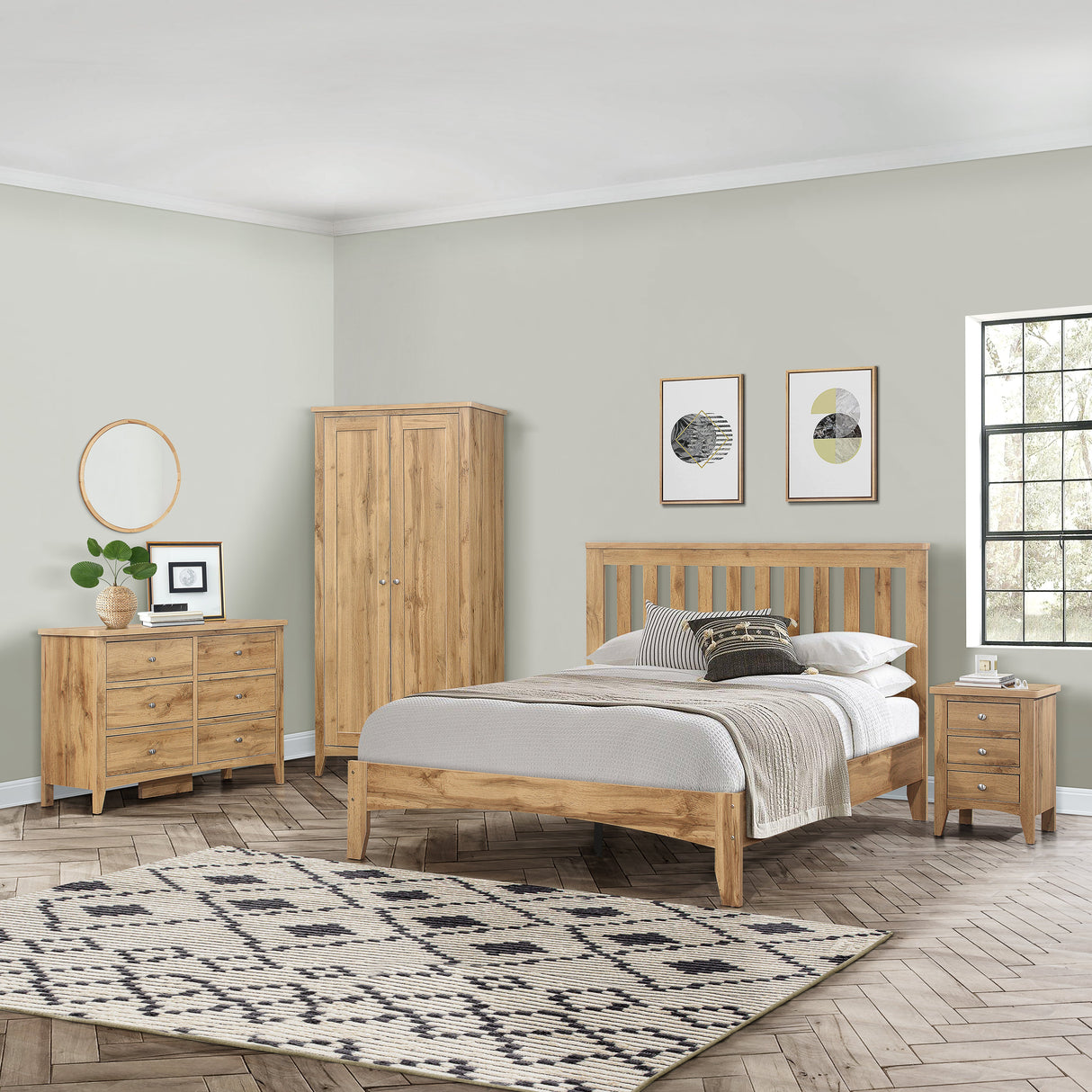 Hampstead 2 Drawer Bedside - Birlea