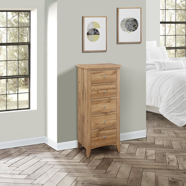 Hampstead 5 Drawer Tall Chest - Birlea