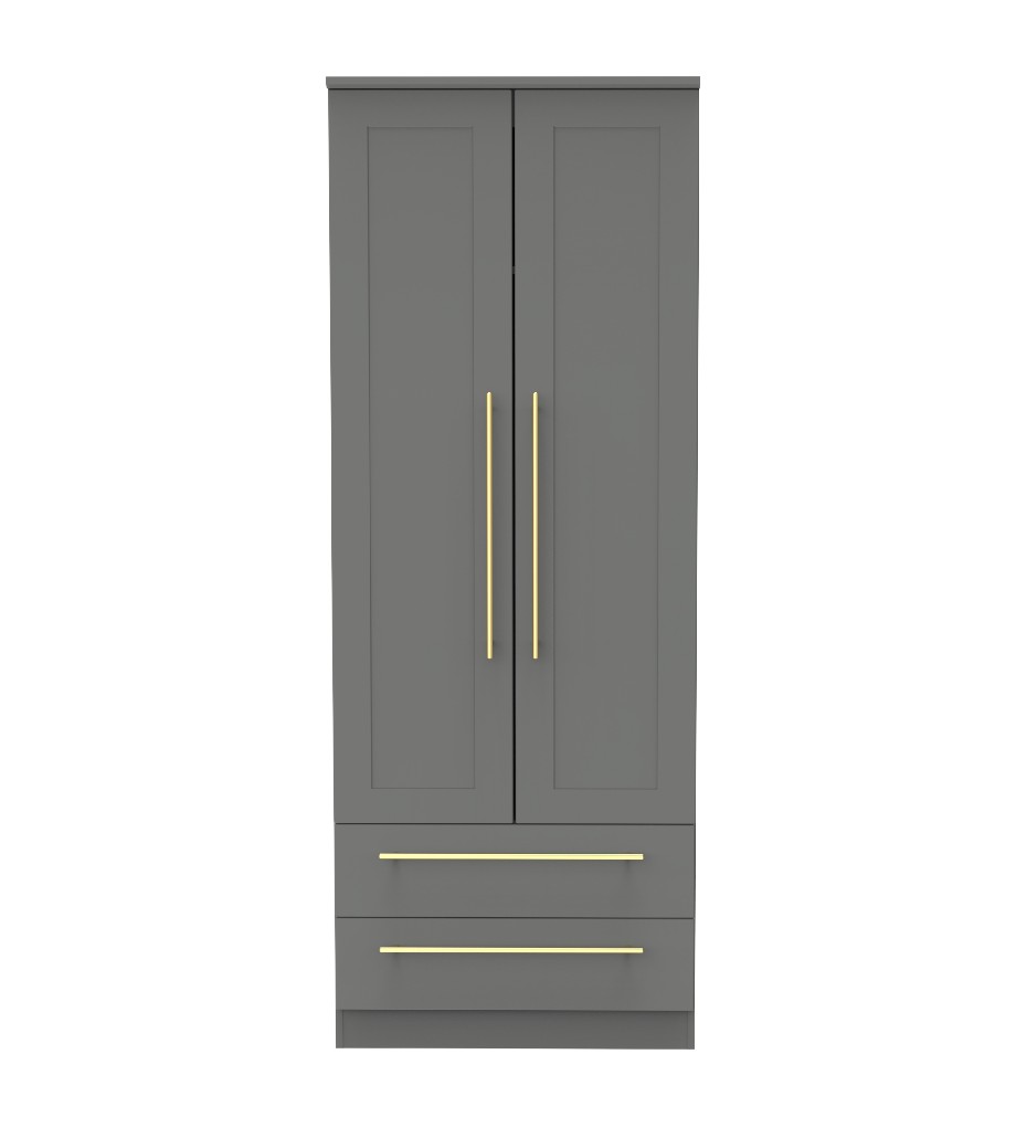 Haworth 2 Door 2 Drawer Wardrobe - Welcome Furniture