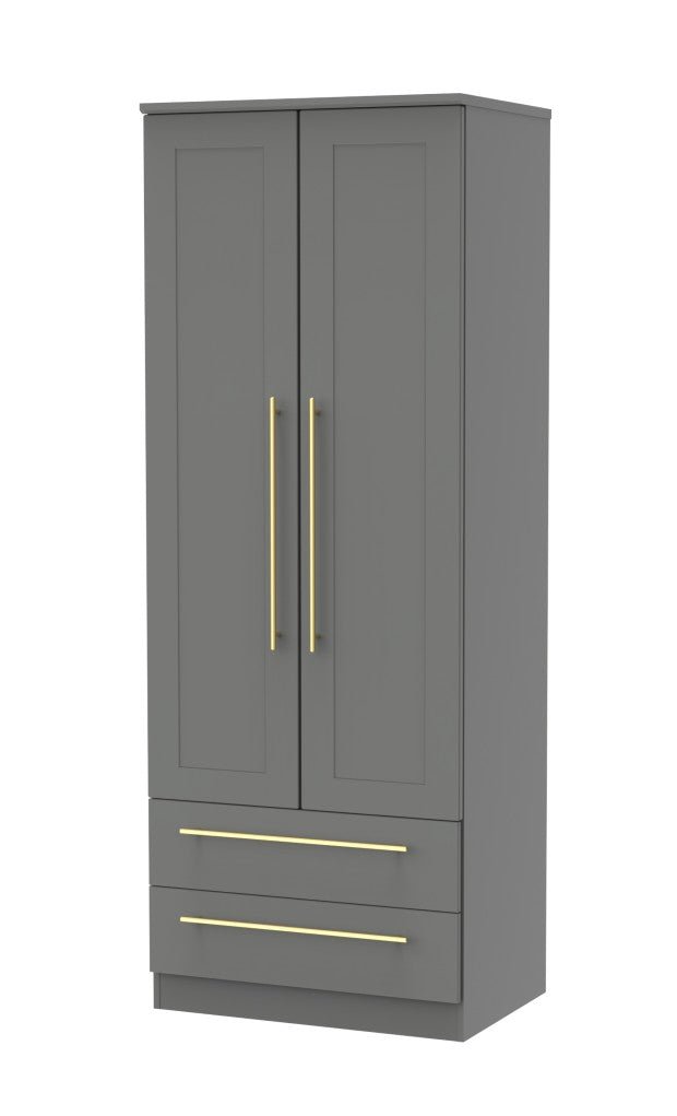 Haworth 2 Door 2 Drawer Wardrobe - Welcome Furniture
