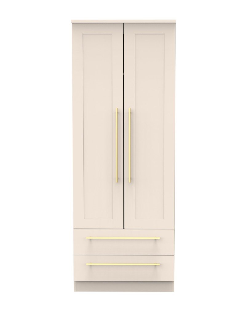 Haworth 2 Door 2 Drawer Wardrobe - Welcome Furniture