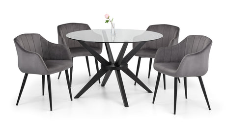 Hayden Dining Table & 4 Hobart Chairs - Julian Bowen