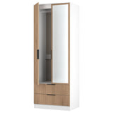 Java Tall Mirrored 2 Drawer 2 Door Double Wardrobe