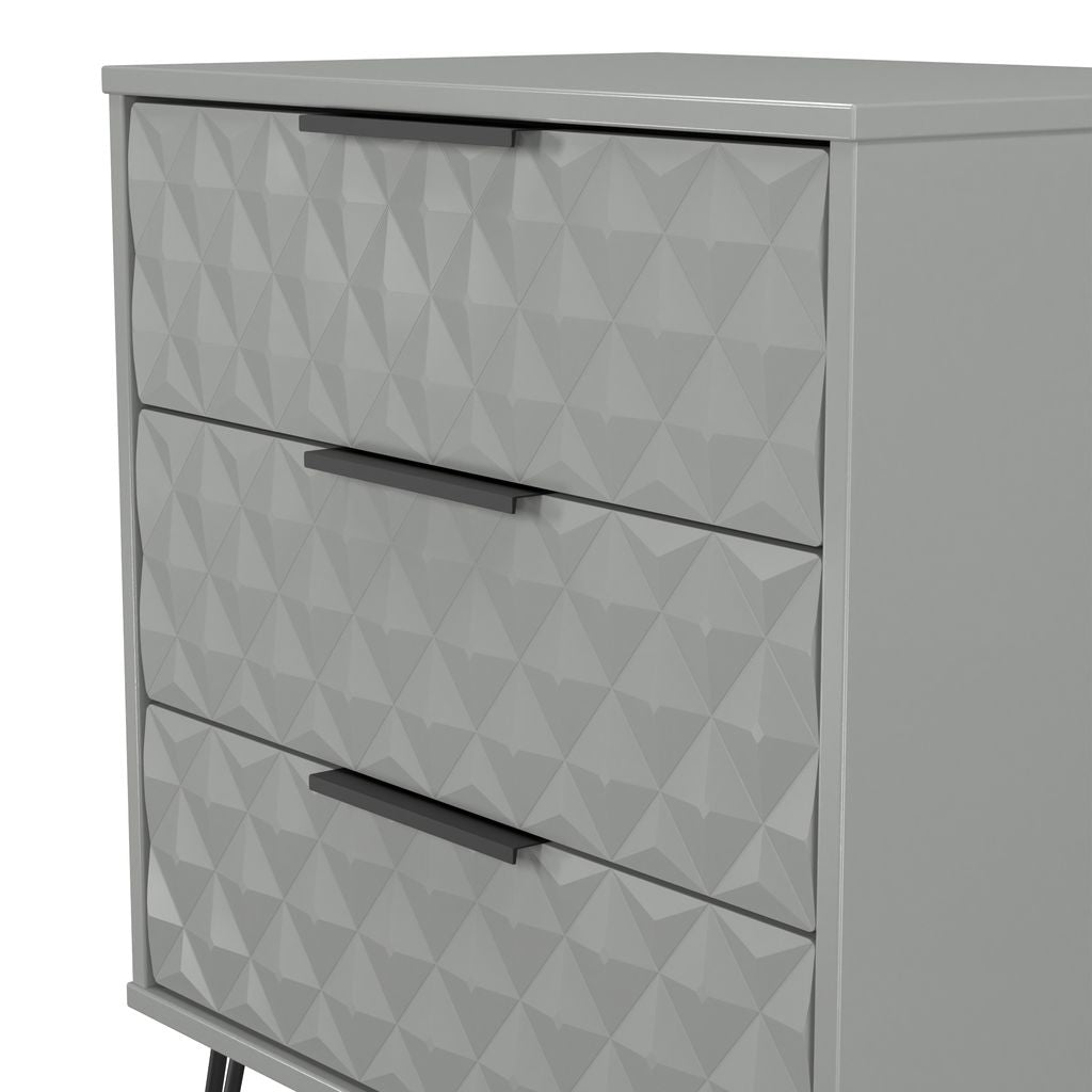 Harlequin 3 Drawer Midi Chest with Black Hairpin Legs