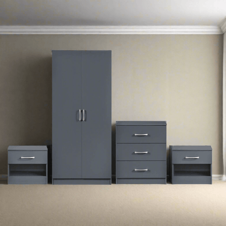 Highbury 4 Piece Bedroom Set With 2 Door Double Wardrobe - Swish Furniture
