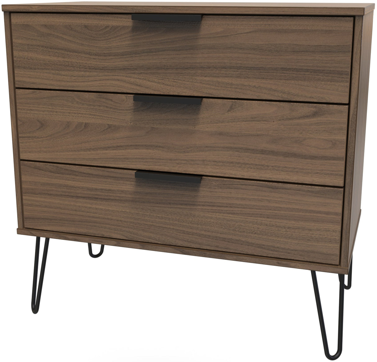 Shanghai 3 Drawer Chest with Black Hairpin Legs