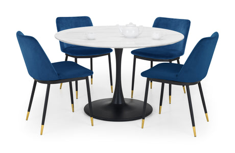 Holland Round Pedestal Table & 4 Delaunay Chairs - Julian Bowen