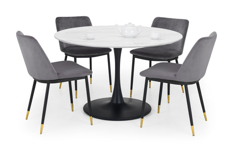 Holland Round Pedestal Table & 4 Delaunay Chairs - Julian Bowen