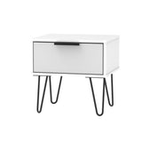 Hong Kong 1 Drawer Bedside Cabinet with Black Hairpin Legs - Welcome Furniture