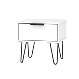 Hong Kong 1 Drawer Bedside Cabinet with Black Hairpin Legs - Welcome Furniture