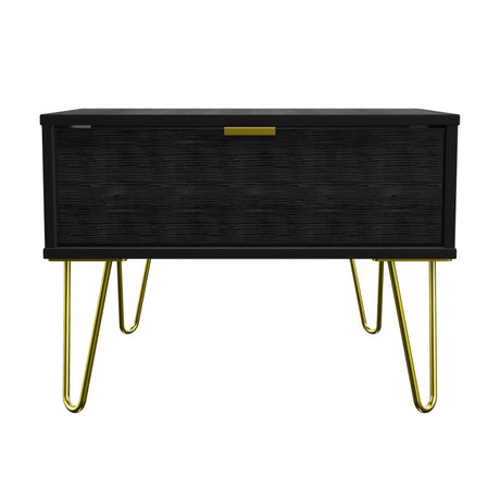 Hong Kong 1 Drawer Midi Chest with Gold Hairpin Legs - Welcome Furniture