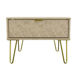 Hong Kong 1 Drawer Midi Chest with Gold Hairpin Legs - Welcome Furniture