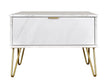 Hong Kong 1 Drawer Midi Chest with Gold Hairpin Legs - Welcome Furniture