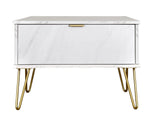 Hong Kong 1 Drawer Midi Chest with Gold Hairpin Legs - Welcome Furniture