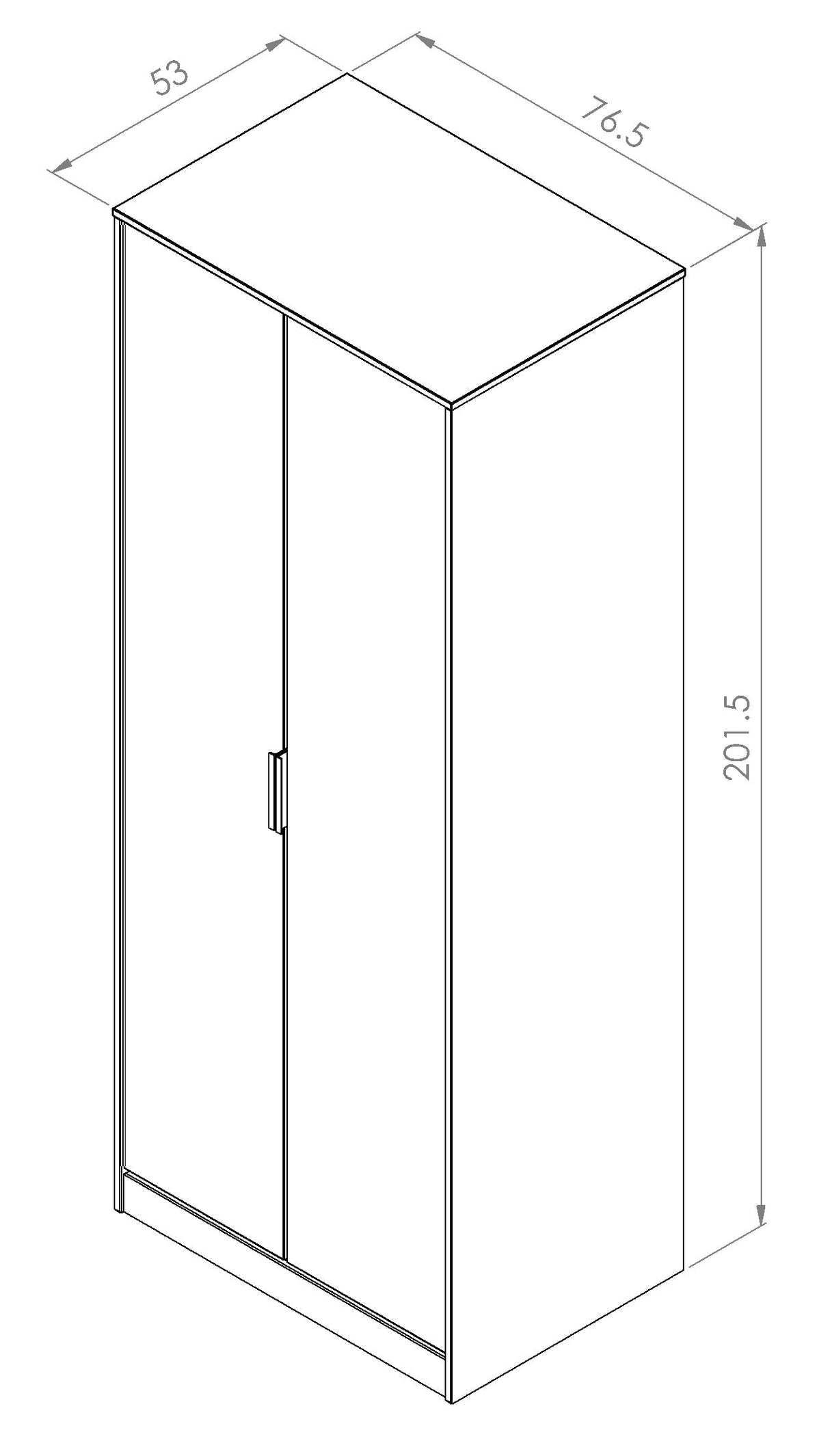 Hong Kong 2 Door Wardrobe - Welcome Furniture