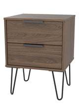 Hong Kong 2 Drawer Bedside Cabinet with Hairpin Legs - Welcome Furniture