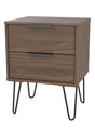 Hong Kong 2 Drawer Bedside Cabinet with Hairpin Legs - Welcome Furniture