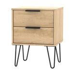 Hong Kong 2 Drawer Bedside Cabinet with Hairpin Legs - Welcome Furniture