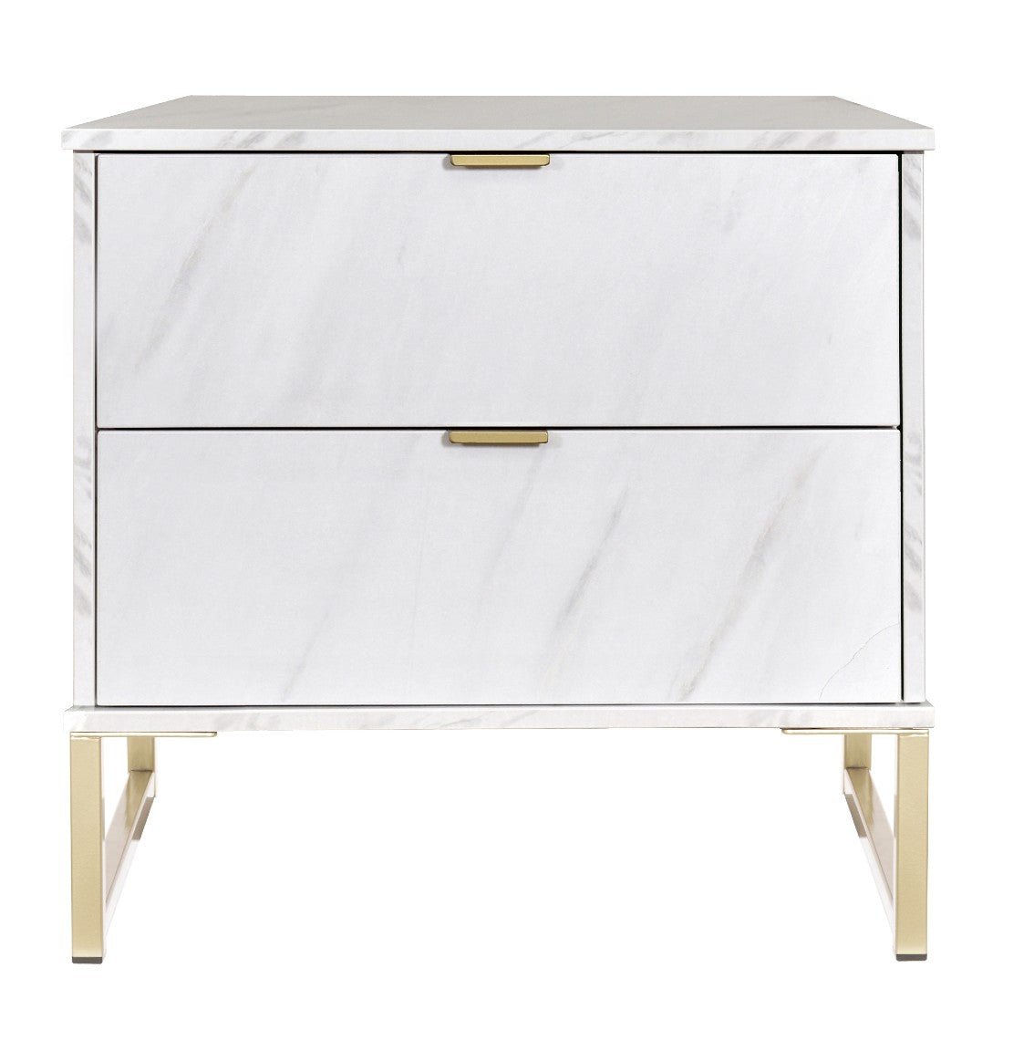 Hong Kong 2 Drawer Midi Chest with Gold Frame Legs - Welcome Furniture