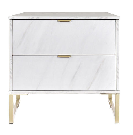 Hong Kong 2 Drawer Midi Chest with Gold Frame Legs - Welcome Furniture
