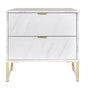 Hong Kong 2 Drawer Midi Chest with Gold Frame Legs - Welcome Furniture
