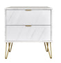 Hong Kong 2 Drawer Midi Chest with Gold Hairpin Legs - Welcome Furniture