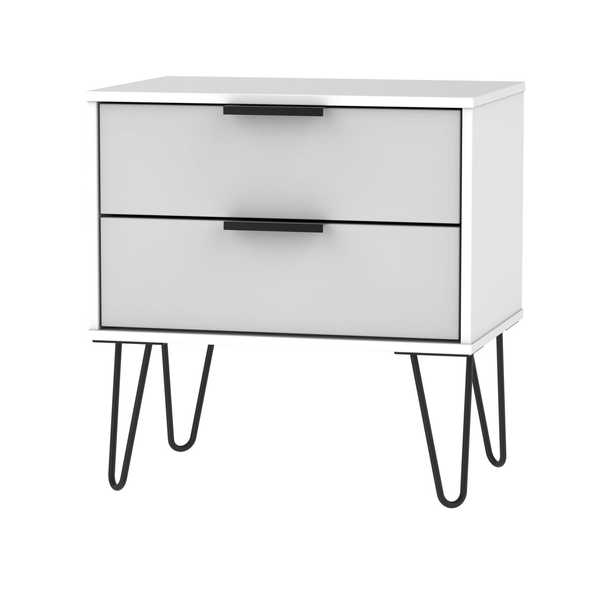 Hong Kong 2 Drawer Midi Chest with Hairpin Legs - Welcome Furniture
