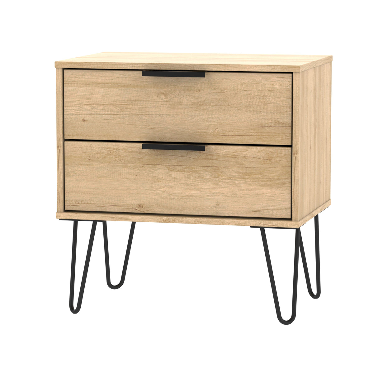 Hong Kong 2 Drawer Midi Chest with Hairpin Legs - Welcome Furniture