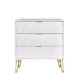 Hong Kong 3 Drawer Chest with Gold Hairpin Legs - Welcome Furniture