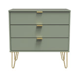 Hong Kong 3 Drawer Chest with Gold Hairpin Legs - Welcome Furniture