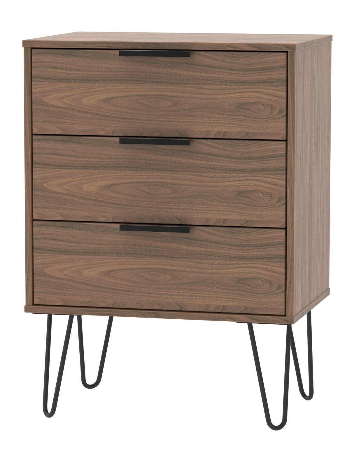 Hong Kong 3 Drawer Midi Chest with Hairpin Legs - Welcome Furniture