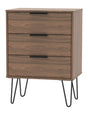 Hong Kong 3 Drawer Midi Chest with Hairpin Legs - Welcome Furniture