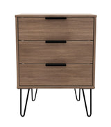 Hong Kong 3 Drawer Midi Chest with Hairpin Legs - Welcome Furniture