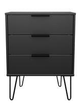 Hong Kong 3 Drawer Midi Chest with Hairpin Legs - Welcome Furniture