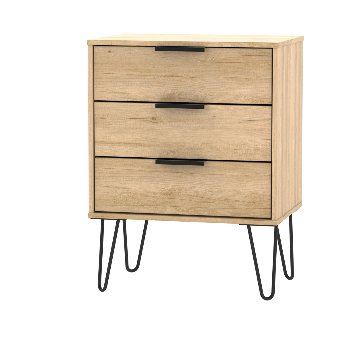 Hong Kong 3 Drawer Midi Chest with Hairpin Legs - Welcome Furniture