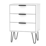 Hong Kong 3 Drawer Midi Chest with Hairpin Legs - Welcome Furniture