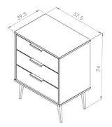 Hong Kong 3 Drawer Midi Chest with Hairpin Legs - Welcome Furniture