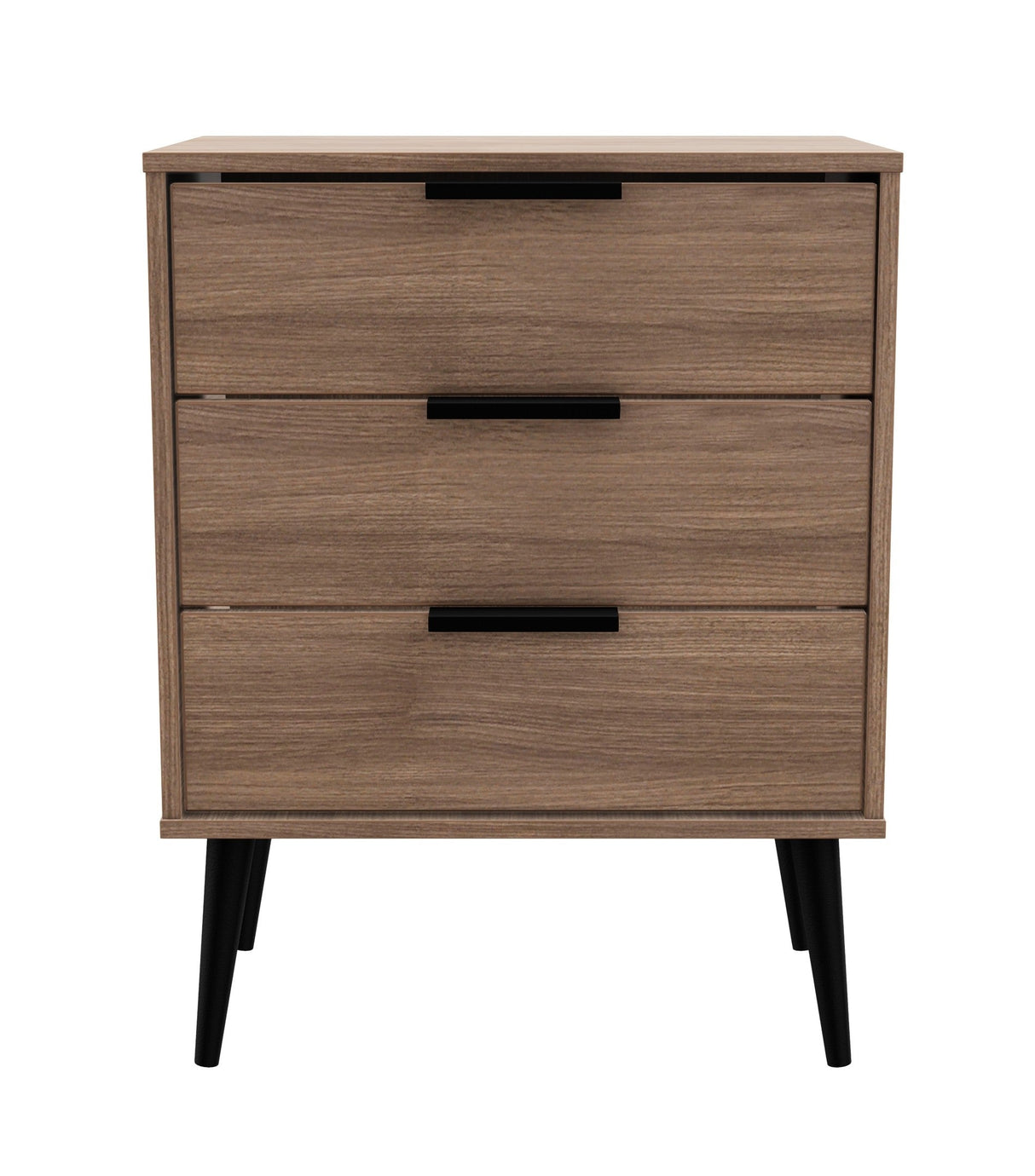 Hong Kong 3 Drawer Midi Chest with Scandinavian Dark Legs - Welcome Furniture