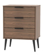 Hong Kong 3 Drawer Midi Chest with Scandinavian Dark Legs - Welcome Furniture