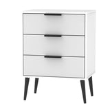 Hong Kong 3 Drawer Midi Chest with Scandinavian Dark Legs - Welcome Furniture